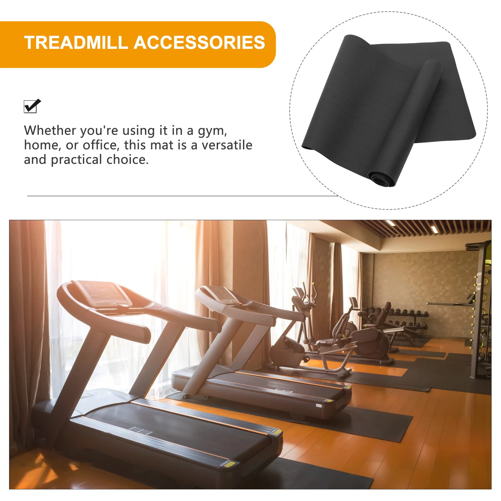 

Rubber Treadmill Mat Shock Absorbing Nbr Material Fitness Floor Protector for Hardwood Carpet Exercise Equipment Pad