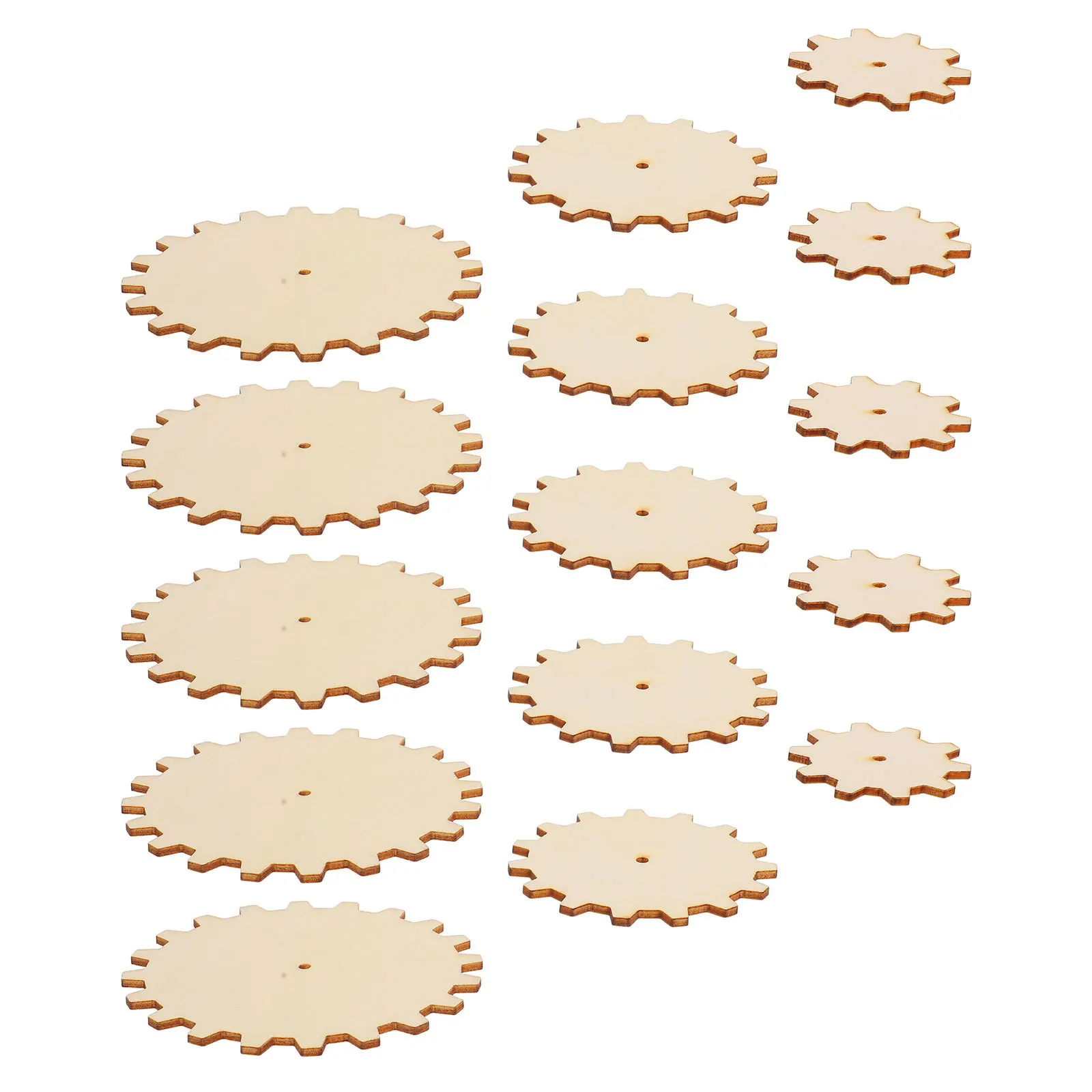 

45Pcs Creative Wooden Educational Tools Wooden Gear Blanks for Steam Projects Handmade Art Crafting Family Bonding Time Wood