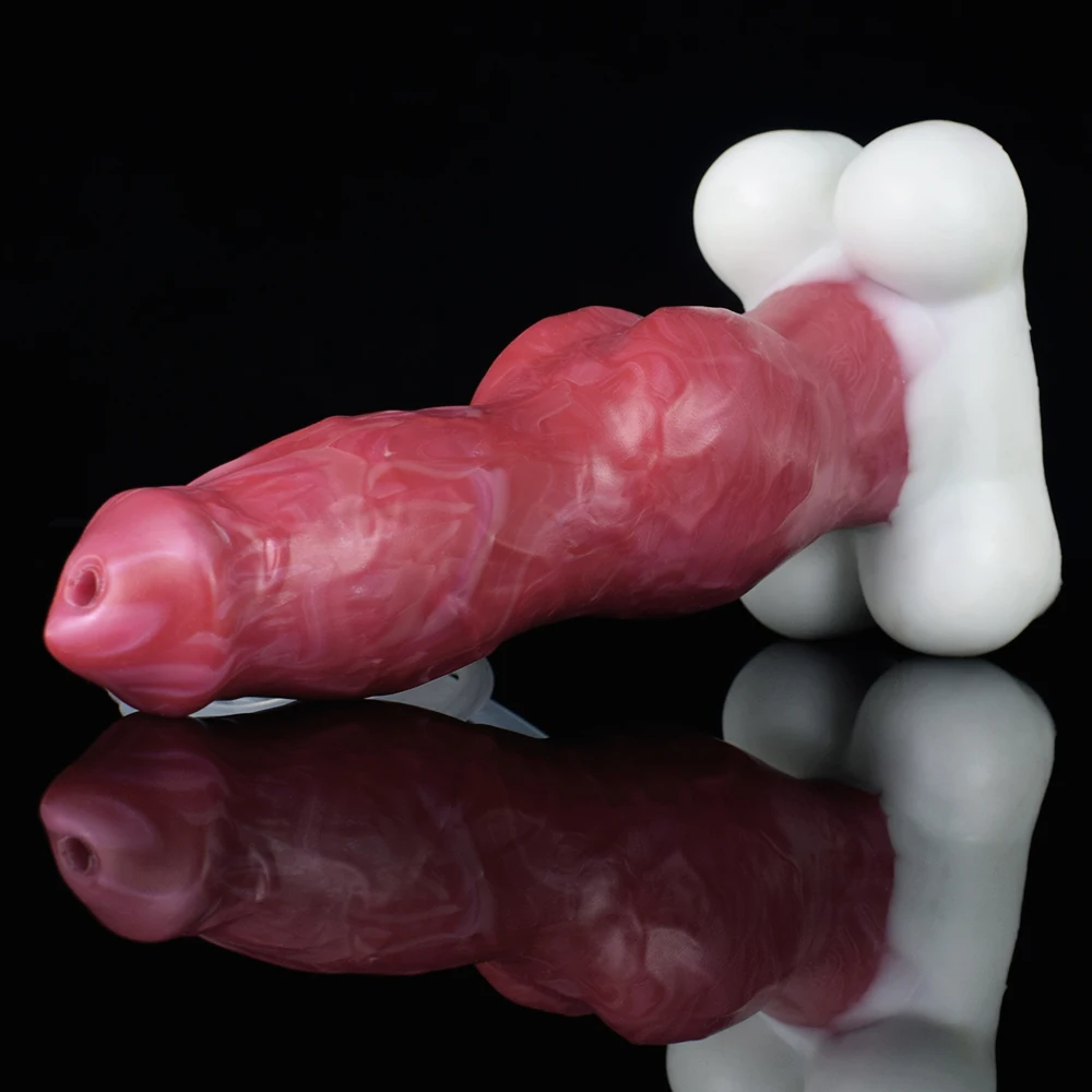 SHAZ Crimson Silicone Anal Plug Realistic Knotted Dildos with Water Spray Cock Pussy Vaginal Orgasm for Women Men Adult Sex Toys view 6