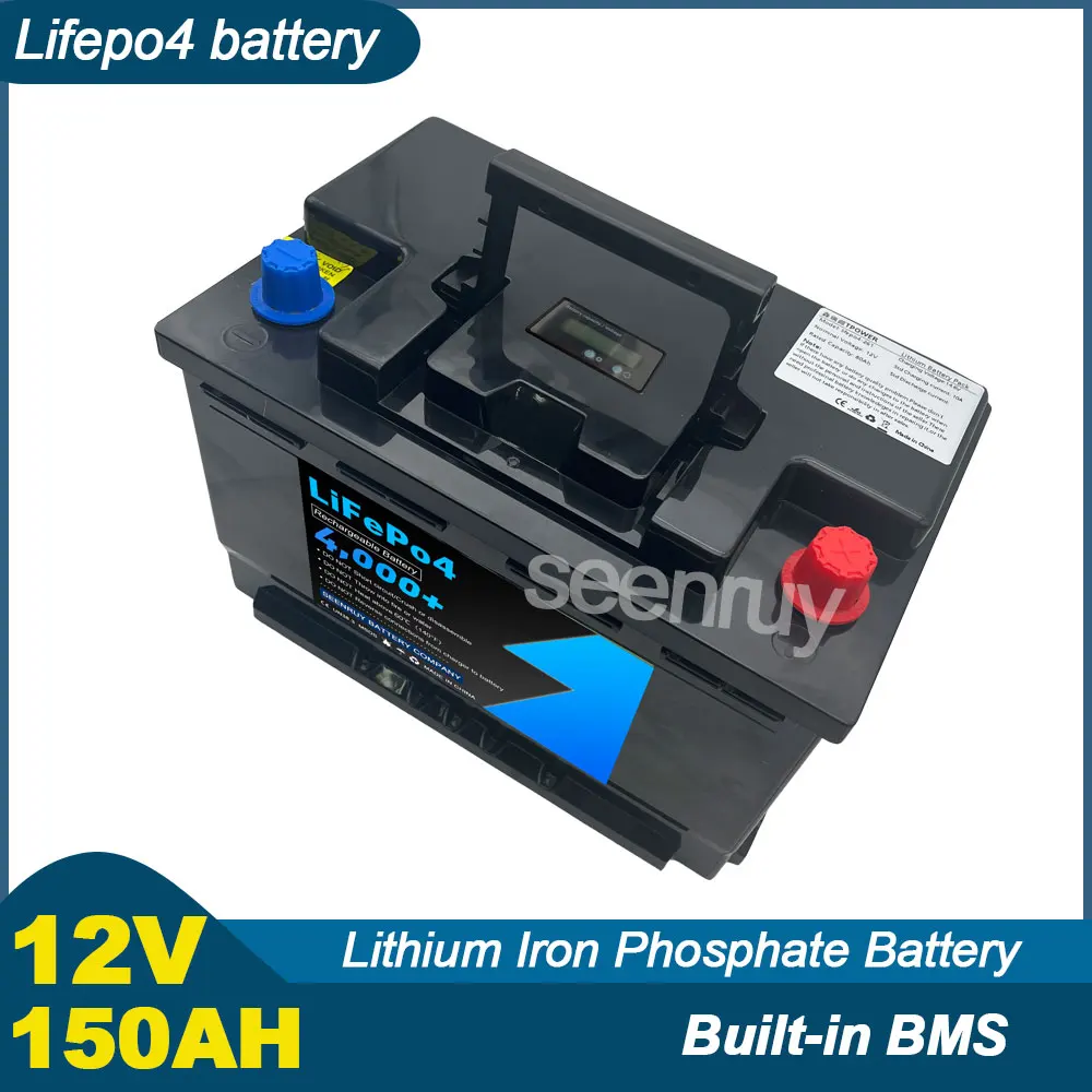 

12V 150AH 1000cca Lifepo4 With Charger Starting Battery Lithium Iron Phosphate Battery Perfect For Gasoline Car Diesel Car Bus