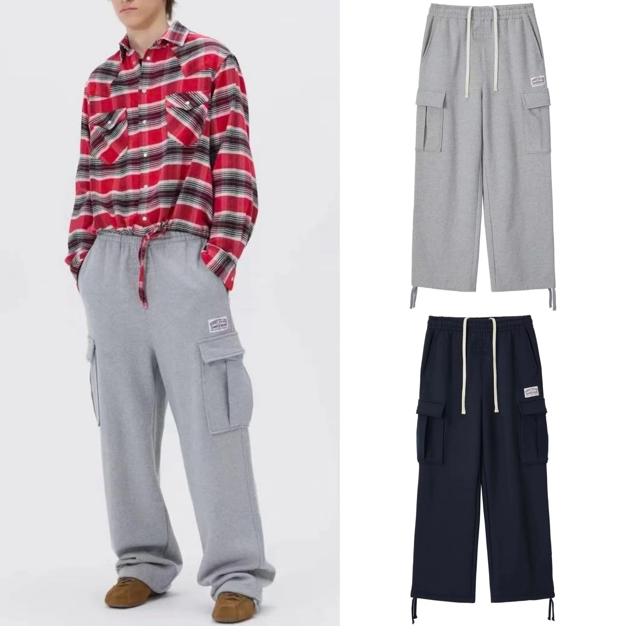 

Повседневные свободные брюки с боковыми карманами, прямые рабочие брюки, спортивные штаны, длинные брюки для мужчин и женщин