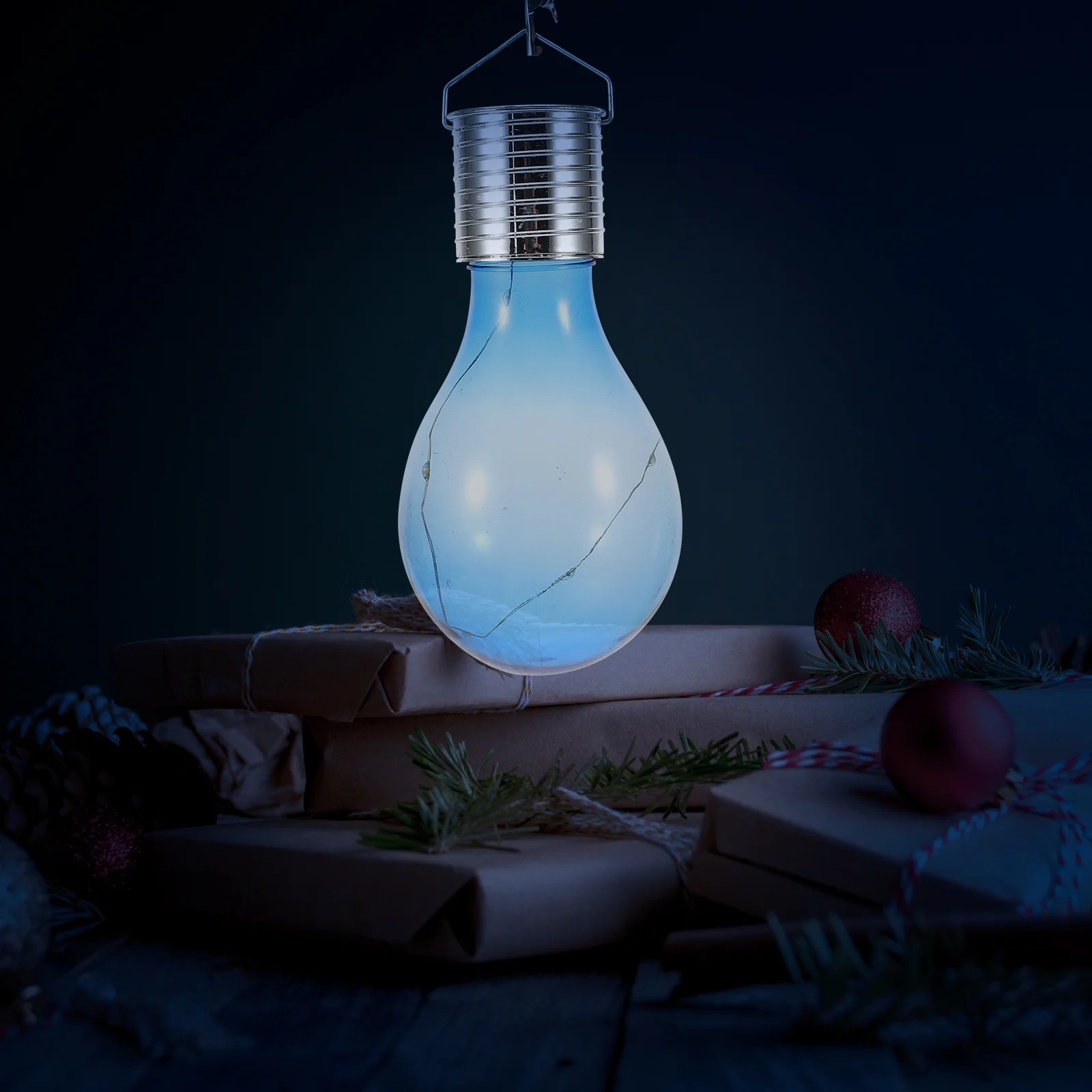 

Blue Solar Bulb Eco-Friendly Waterproof Hanging Led Light For Outdoor Garden Patio Camping Long Life 8000 Hours