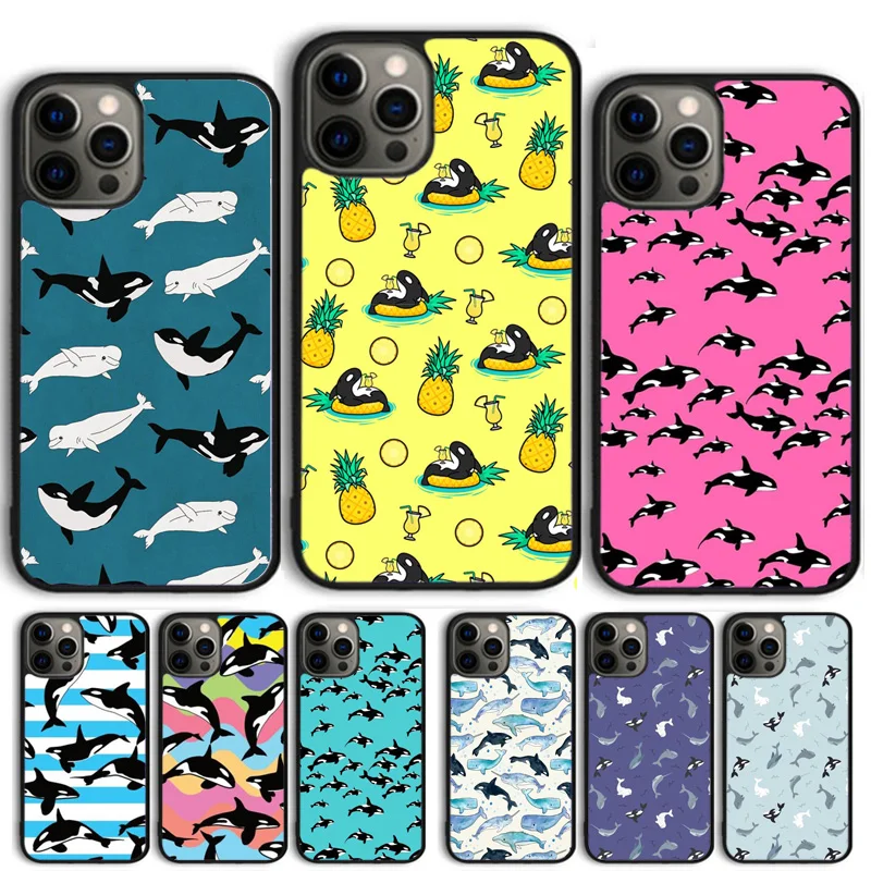 Orcas Killer Whales Phone Case Cover For iPhone 15 16 11 13 14 Pro Max 12 mini Plus X XS Max XR Fundas