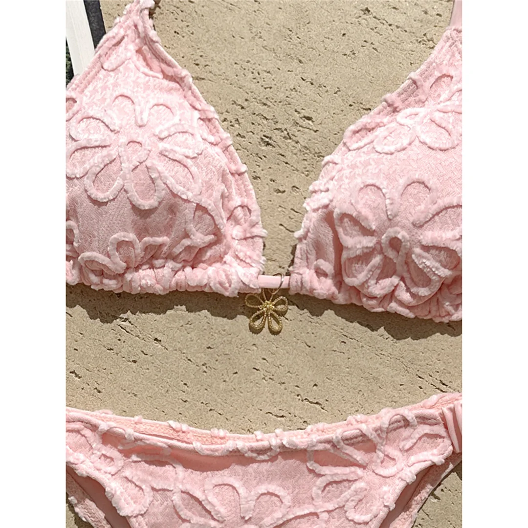 2026 Blumenmuster Neckholder-Bikini Damen-Badeanzug Zweiteiliger Bikini-Set Brasilianischer Badeanzug Badebekleidung V8270 – Detail 13