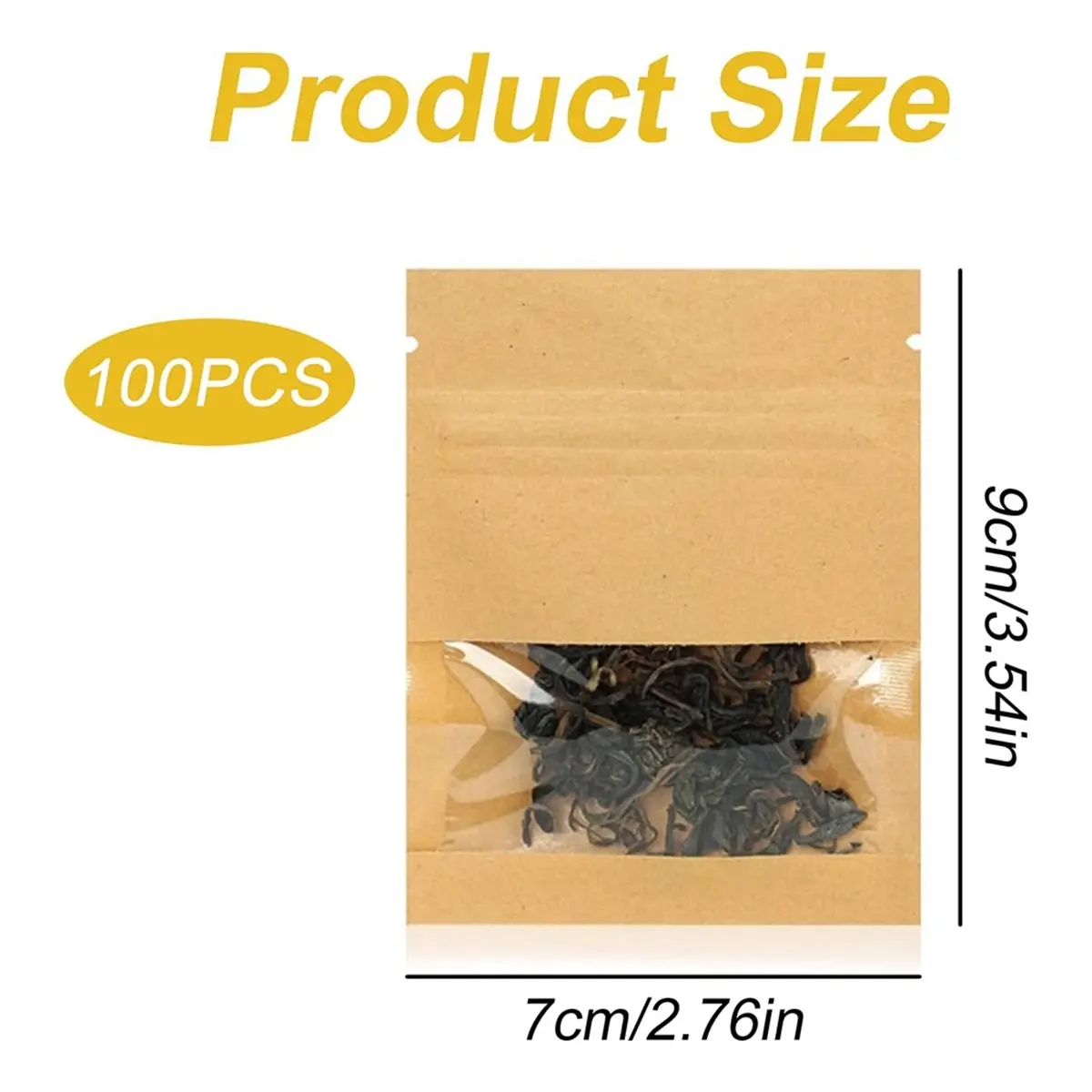 100 Pcs Resealable Paper Seed Envelopes with Clear Window for Coin, Seed, and Flower Plant Storage
