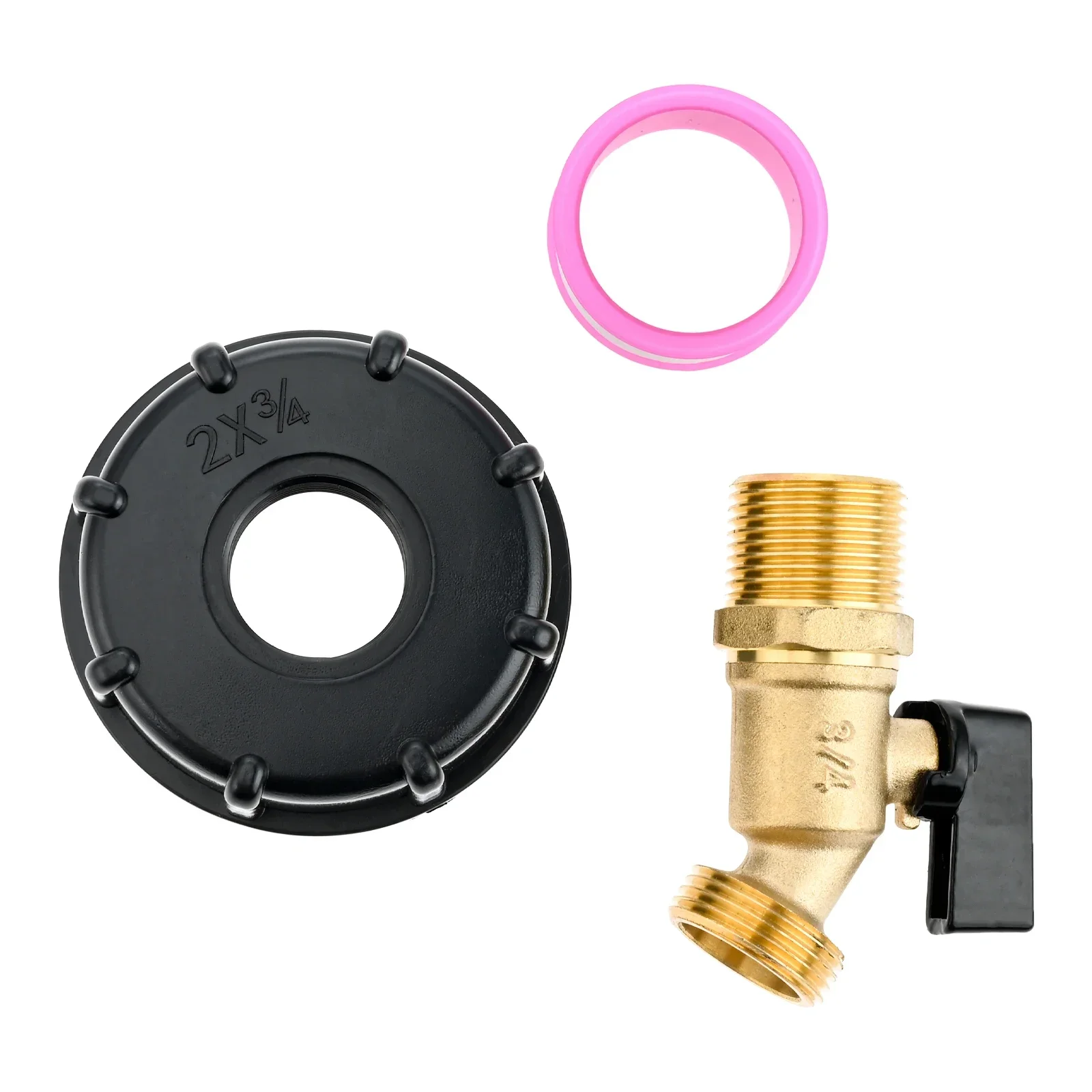 2 in Coarse Thread S60x6 Brass Tape Water Tank Adapter Garden Hose Ball Shut-Off Valve for UK & European Standard IBC Containers