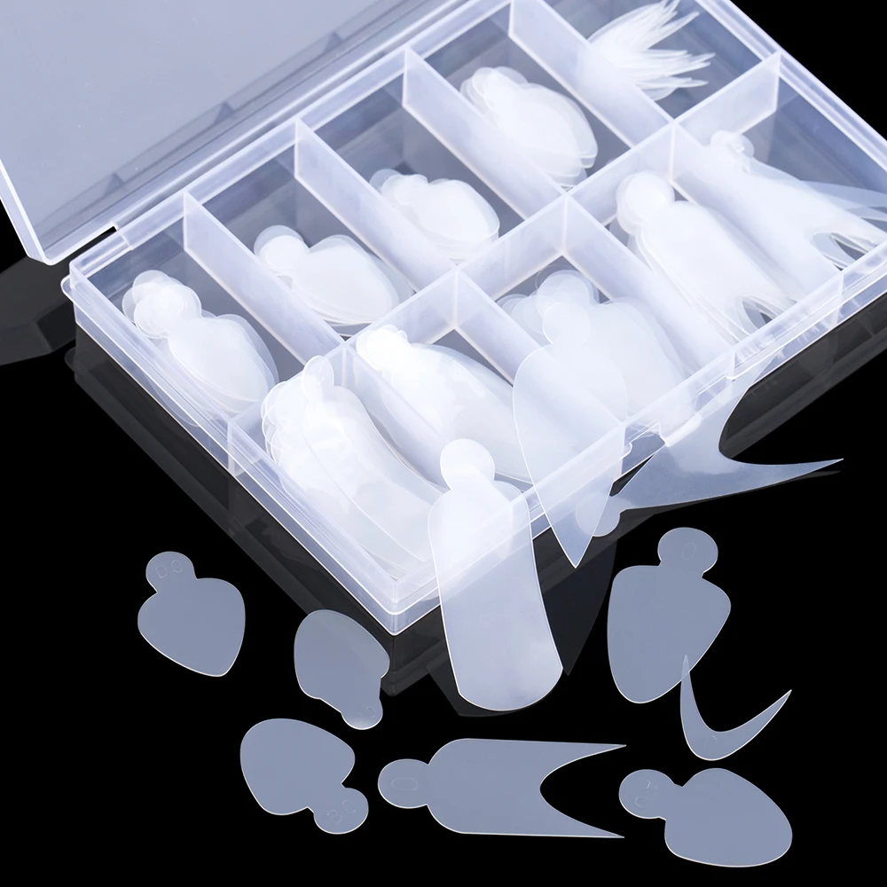 TP 60/120 Stück wiederverwendbare French Nail Silikonform für Duet System Nail Dual Form Nail Gulde Line Forma Aufkleber für French Maniküre – Detail 4