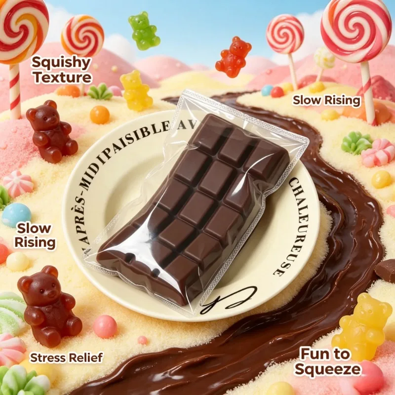 

Taba Simulation Chocolate Pinch Music, Creative Tricky Toys - Super Soft Slow Rebound Decompression Toys, Small Muscle Skills Squeeze Balls, Chocolate Touch Toys - Office Desktop Decompression Goods, Portable Desktop Decoration, Suitable for Families, Cla