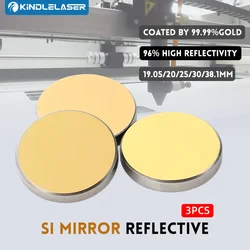 Kinlelaser 1PCS 3PCS Co2 Lens reflective Si Mirrors Lens for Acrylic Laser Cutting Gold-Plated Silicon Reflector Lenses