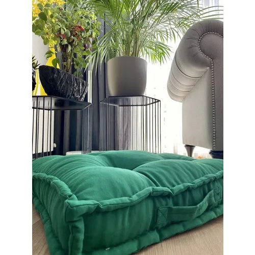 Cotton Shop Dark Green Biscuit Floor Cushion-Pallet Cushion