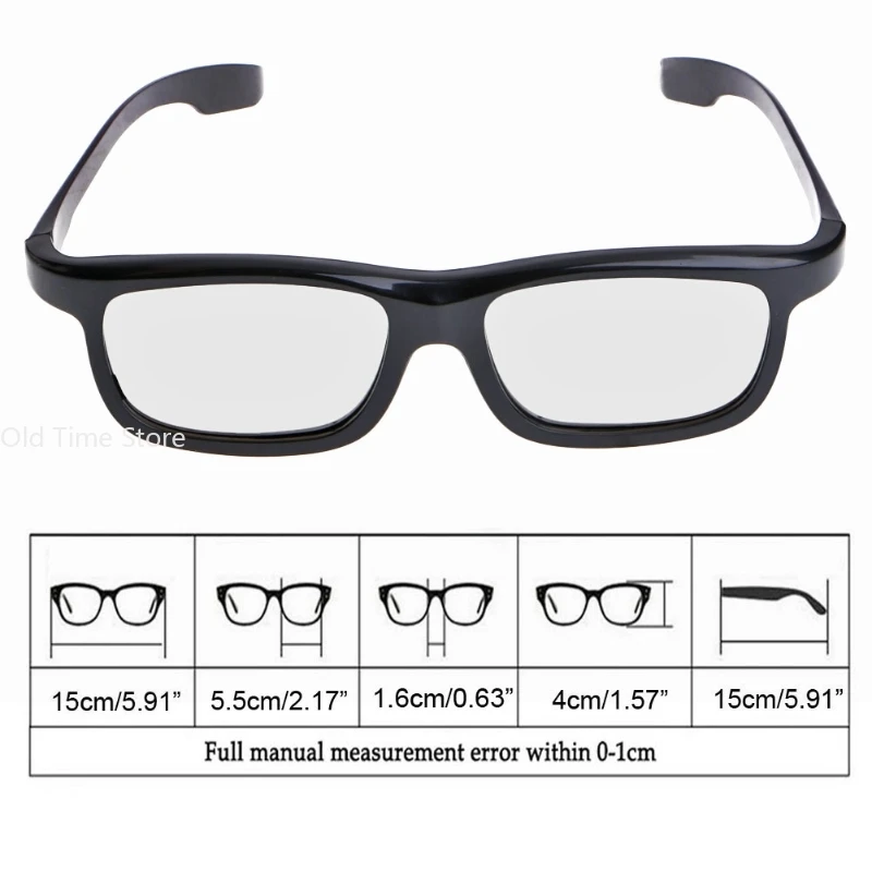 Universal Passive 3D Glasses Circular Polarized RD3 Compatible RealD Cinema Home Theater TV Black