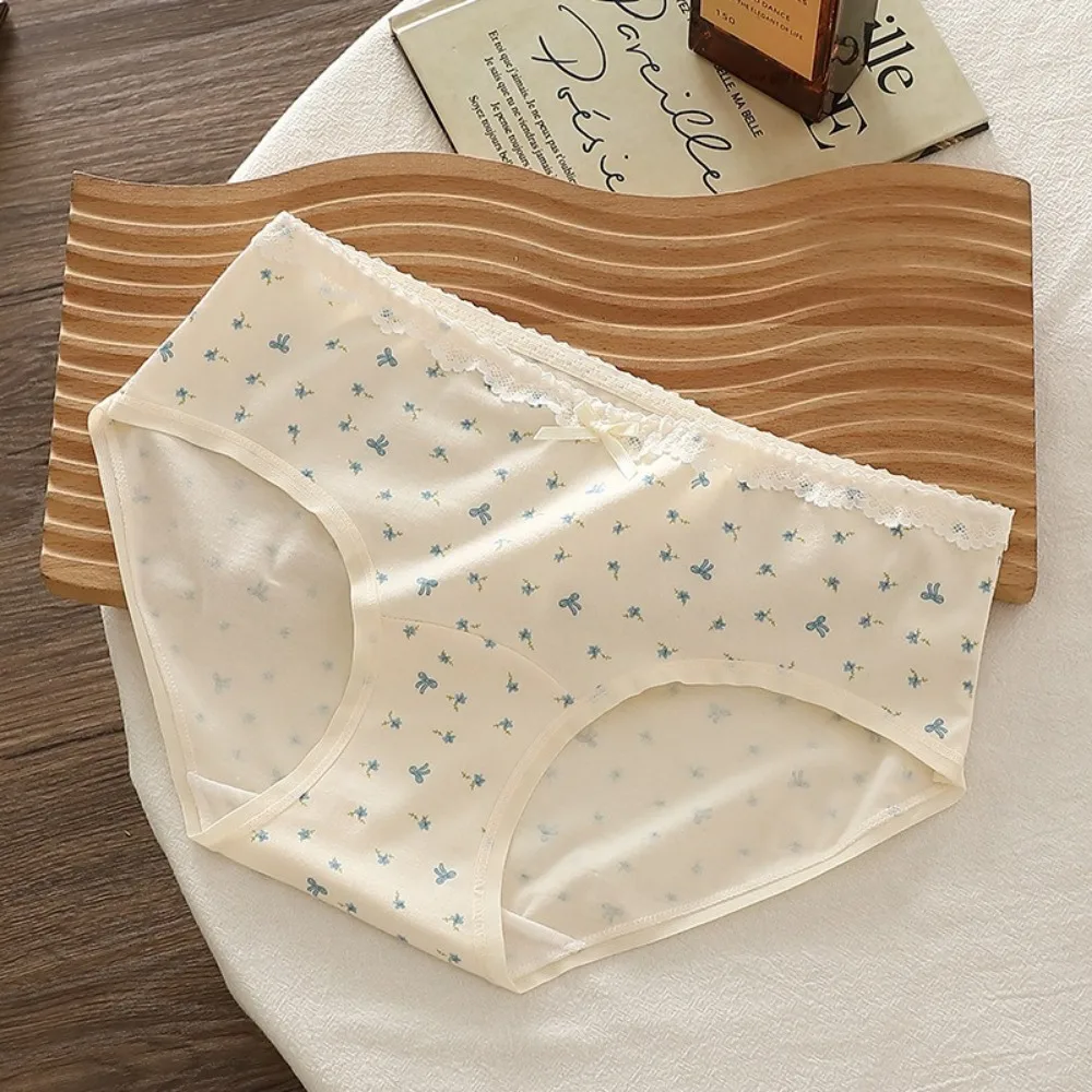 Fresh style Soft Cotton Panties Breathable Comfortable Women Underwear Elastic Low Waist Panties Women