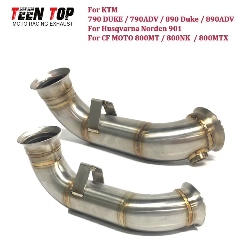 Tubo de escape de motocicleta tamaño OEM para KTM 790ADV 890ADV Duke790 Duke890, tubo de escape Decat, tubo de conexión intermedio para 800MT Escape Moto