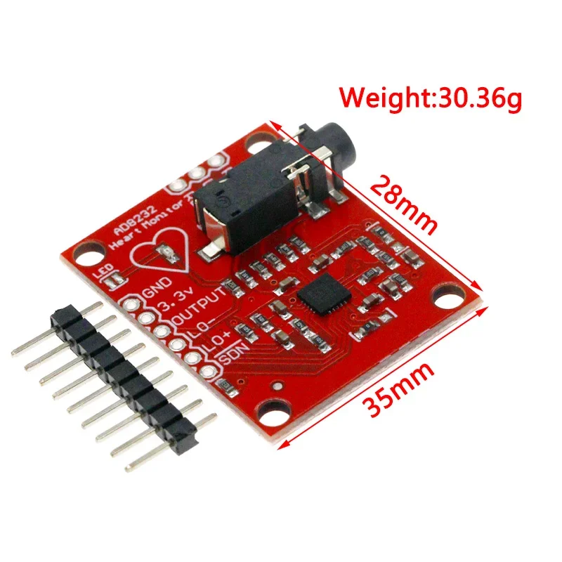 Moduł EKG AD8232 Zestaw modułu czujnika monitorowania EKG z pomiarem pulsu i sercem dla Arduino