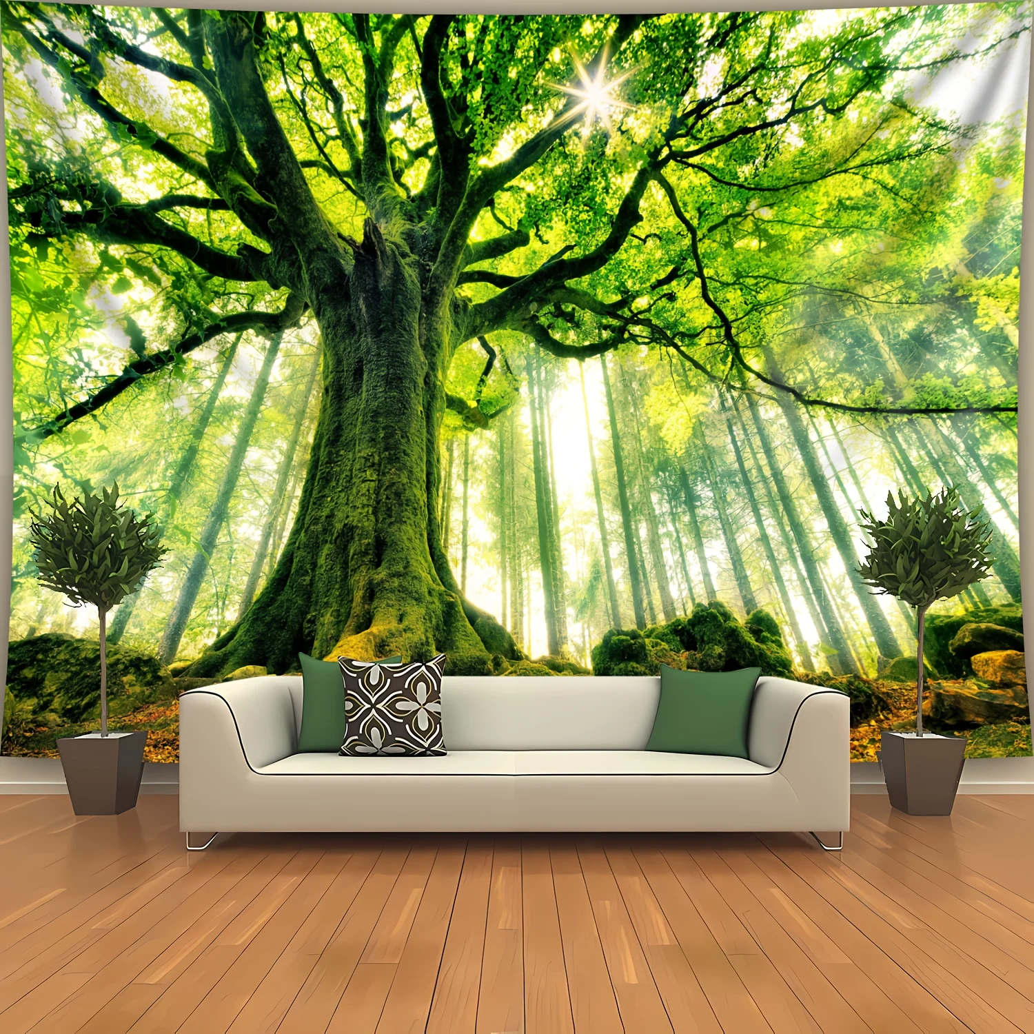 VIKAMA Waldbaum Wandteppich Transparente Ader Wanddekoration Wohnzimmer Sofa Wanddekoration Schlafzimmer Bettkopf Hintergrund Dekor