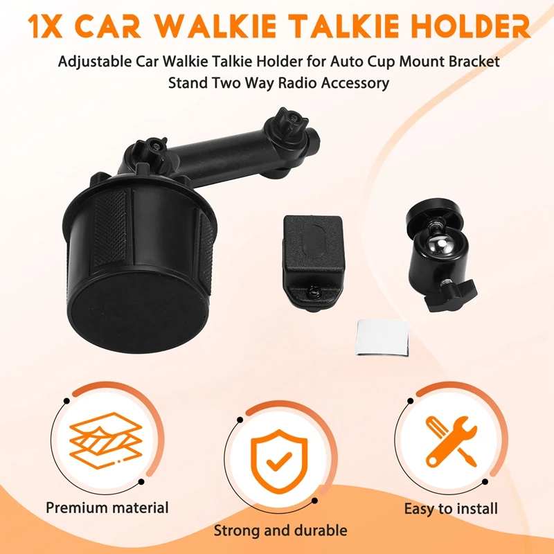 Adjustable Car Walkie Talkie Holder For UV5R Yaesu Auto Cup Mount Bracket Stand Two Way Radio Accessory