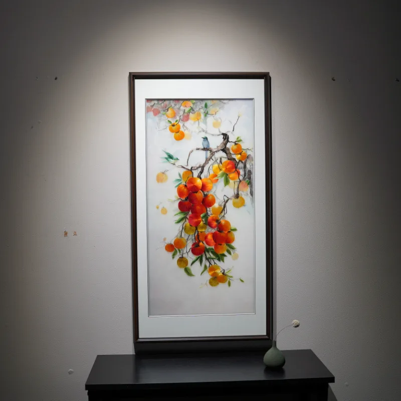 Suzhou embroidery boutique pure handmade finished products, high-end everything goes well, hanging paintings into the entrance