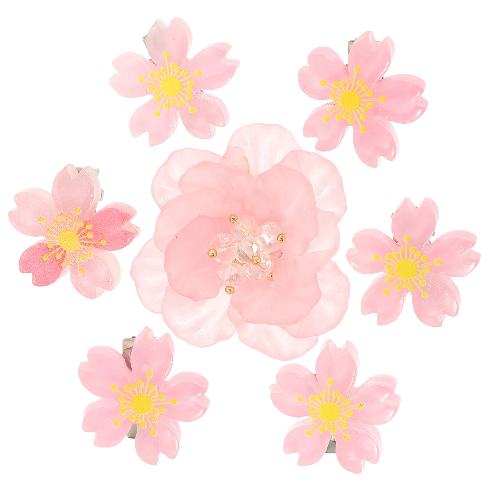 

7 Pcs Accessories Summer Hair Accessories Braiding Clips Flower Decorative Barrettes Girls Hair Flowers Wedding Summer