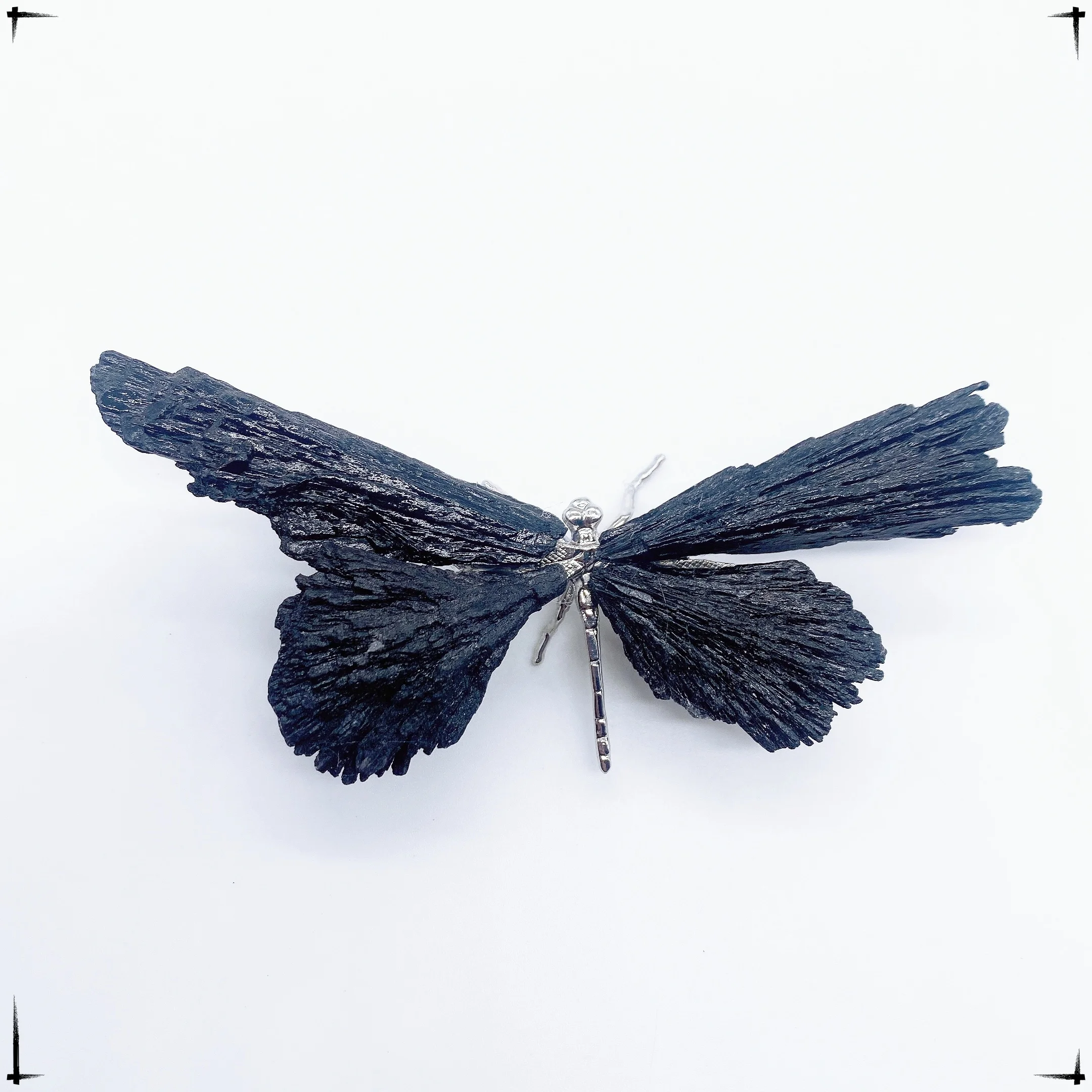 Natural Black Tourmaline Electroplanted Dragonfly Butterfly Spar Crafts Reiki Healing Home Garden Room Decoration Plating