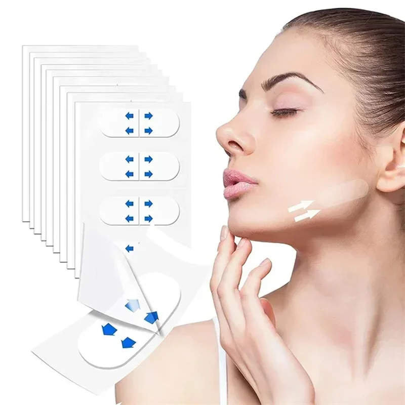 40PCS Invisible Face Lifter Waterproof V Face Adhesive Tape Face Lift Tape Scotch Lift Tools Anti-Wrinkle Facelifting Patch