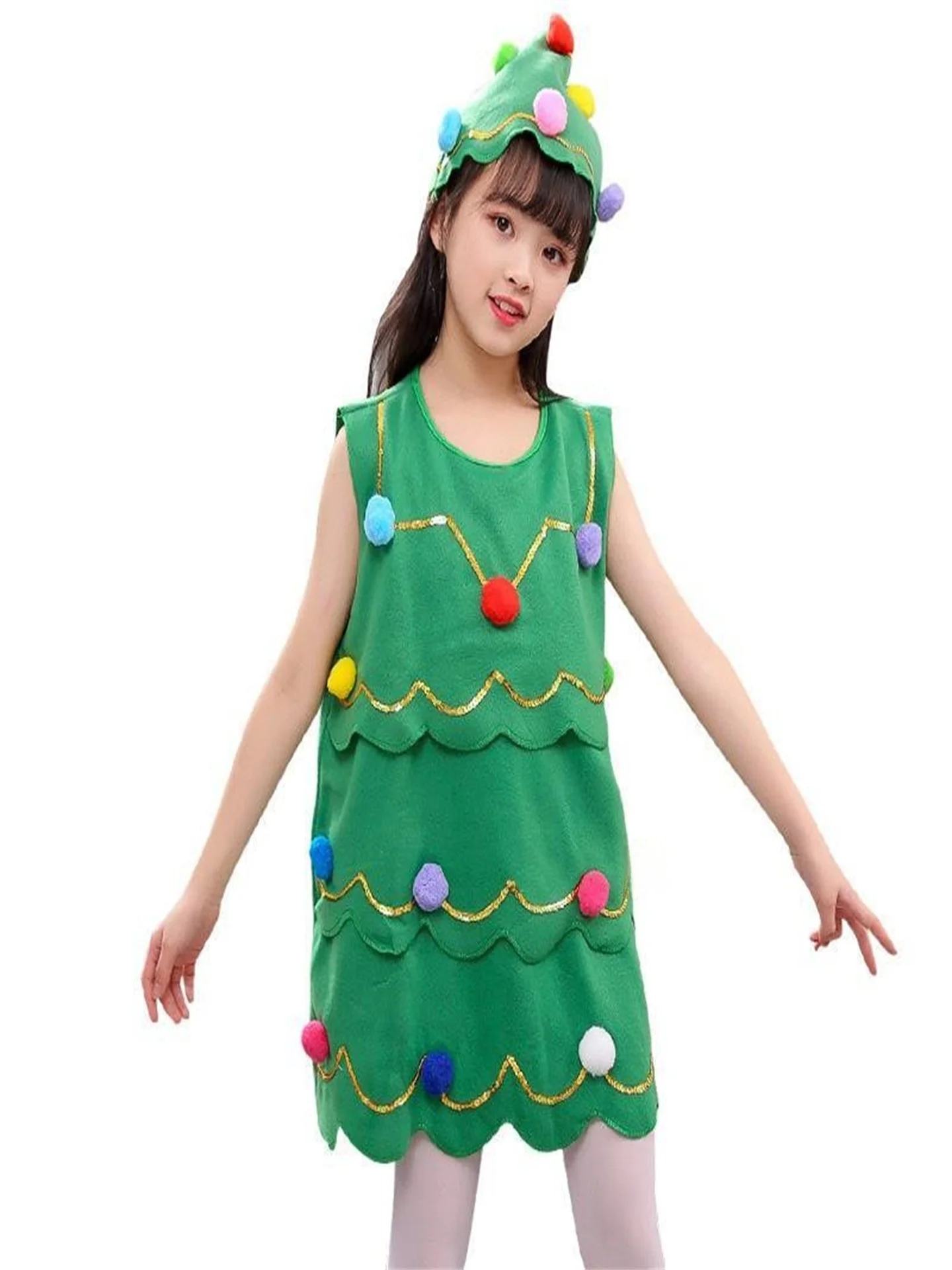 Fsia de Natal Infantil Papai Noel COS sex Roupa de Feriado Vestido de Natal para Crianças em Material PU