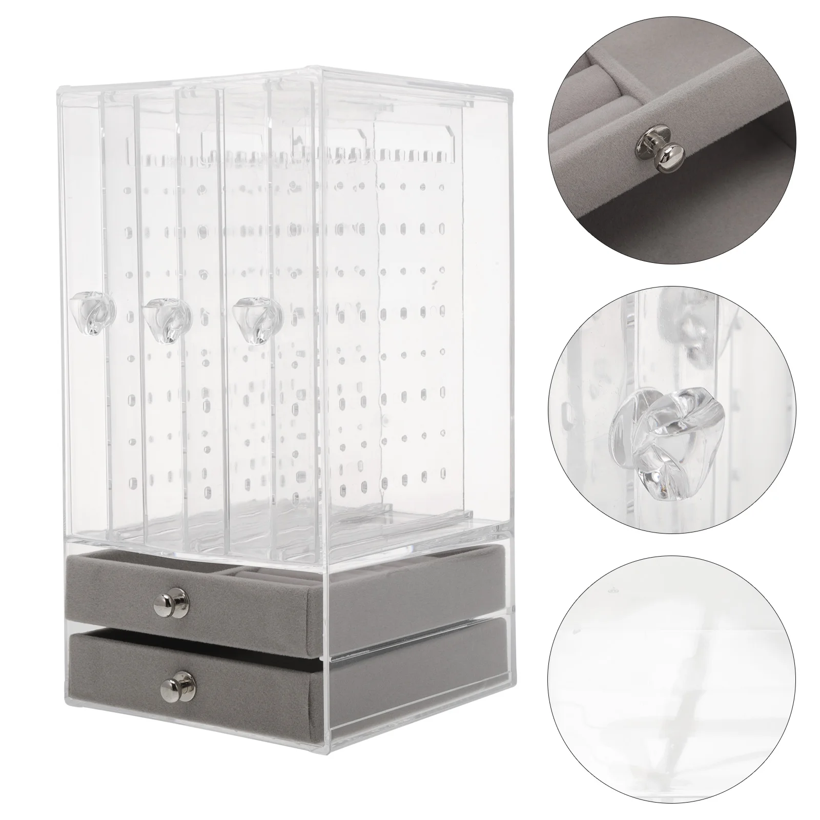 

1pc Jewelry Rack Transparent Earring Storage Organizer Display Stand Jewelry Holder Premium Material Home Shop Use 120Chars