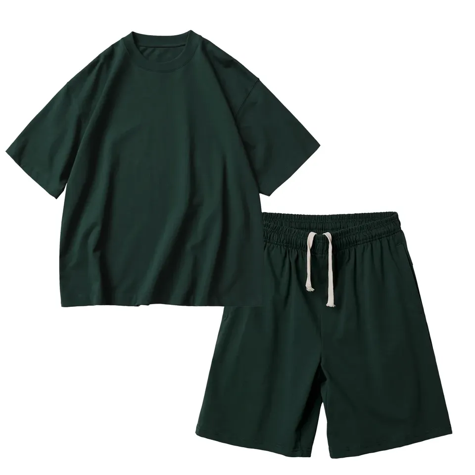 320 Grams Heavy Cotton Man Sets Shorts Pants T Shirt Suits Men Clothing Sweatpants