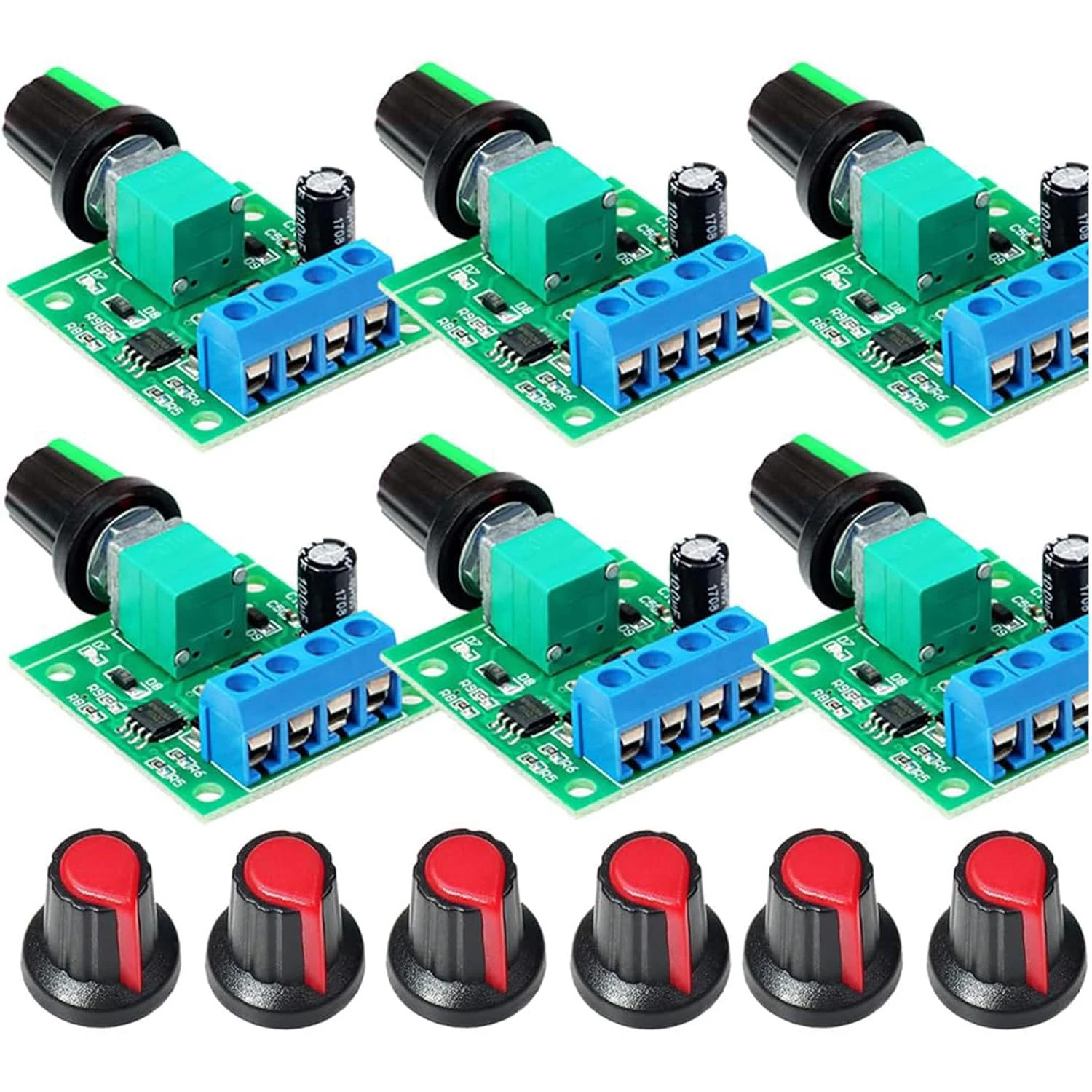 6pcs Low Voltage DC Motor Speed Controller 1.8v 3v 5v 6v 7.2v 12v 2A 30W PWM 1803BK Adjustable Driver Switch with Speed Control — product photo 1 of 1