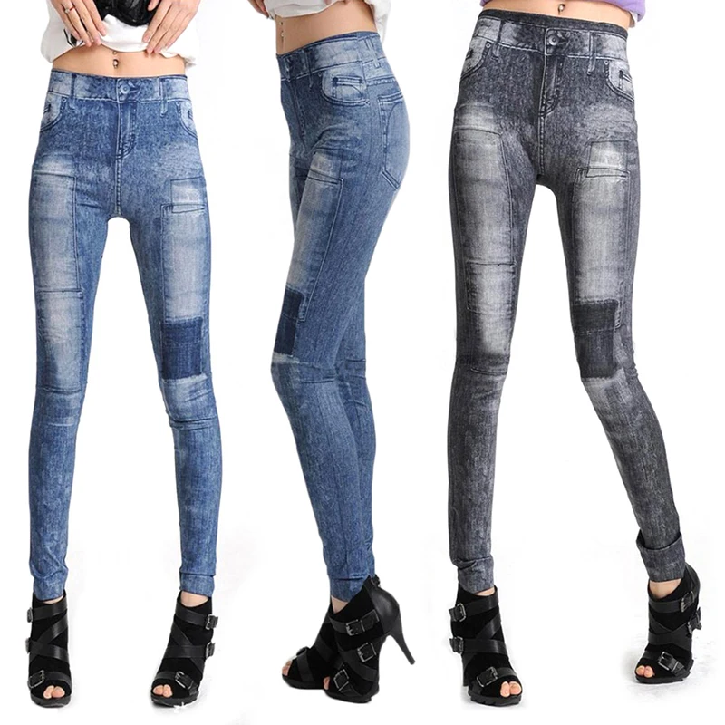 Women's Skinny Denim Stretch Leggings Fashion Trousers Jeans Pants Leggings