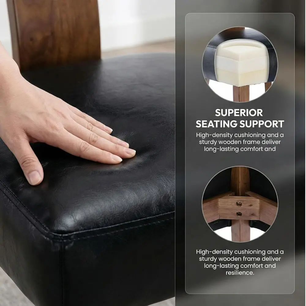 Black PU Dining Chairs 6