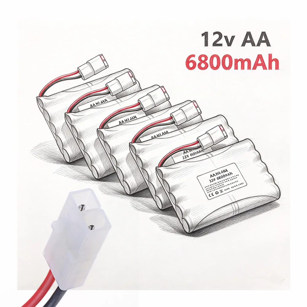 12V 6800mAh Ni-MH AA Battery 12V NiMH Batteries Pack high capacity nimh Battery for remote control toy car boat truck toys model