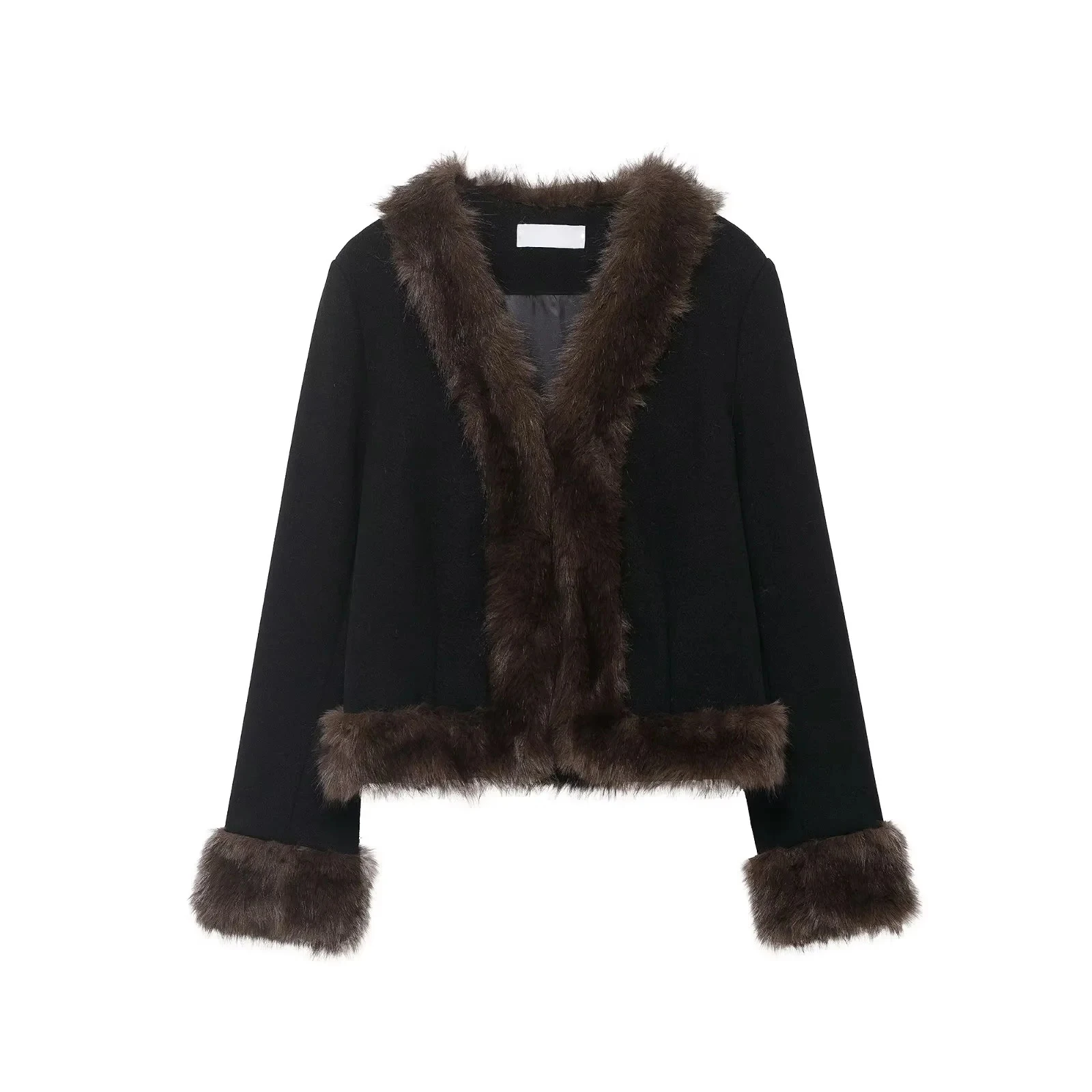 شتاء جديد المرأة تصميم الفراء طوق المرقعة الخصر مقصوص الفراء الاصطناعي ort Jaet معطف عادية Sle طويل Sve #5