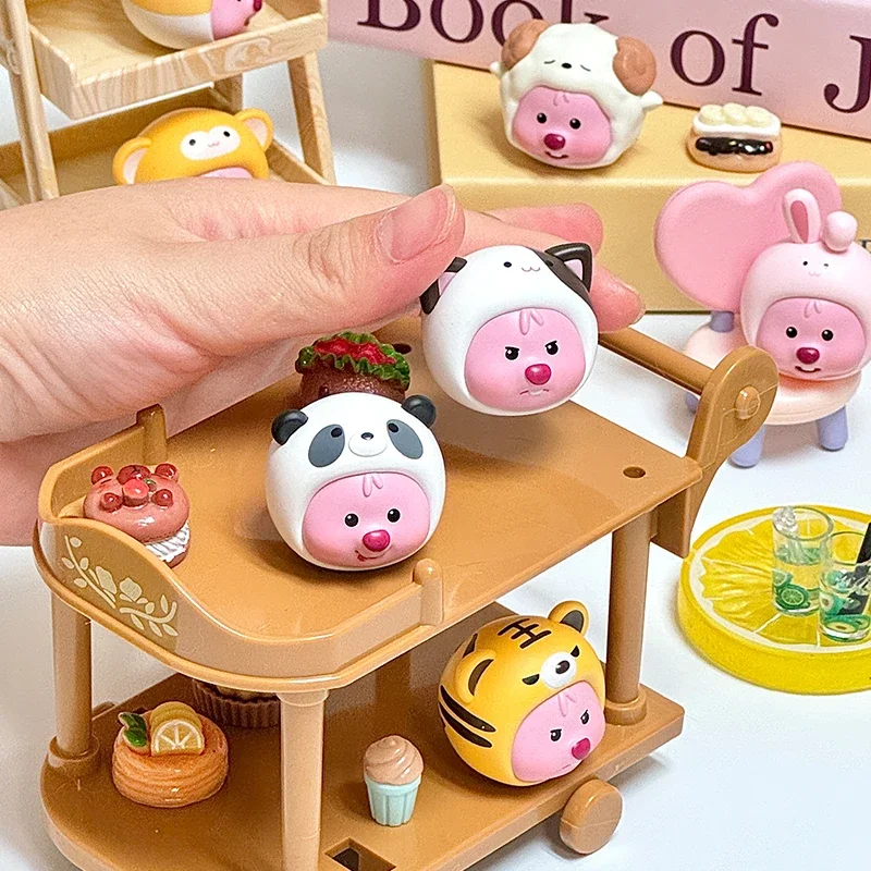 MINISO MINI BEAN Loopy Serie Tier Kopfbedeckung Blind Box Kawaii Dekorative Puppe Modell Ornamente Kinderspielzeug Geburtstagsgeschenk