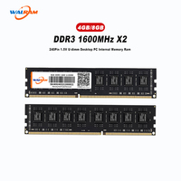 Walram 2Pcs Memoria Ram DDR3 1600mhz Desktop PC Memory RAM DDR3 8GB 4GB 1600 PC3 12800U 240Pin 1.5V UDIMM Internal Memory RAM