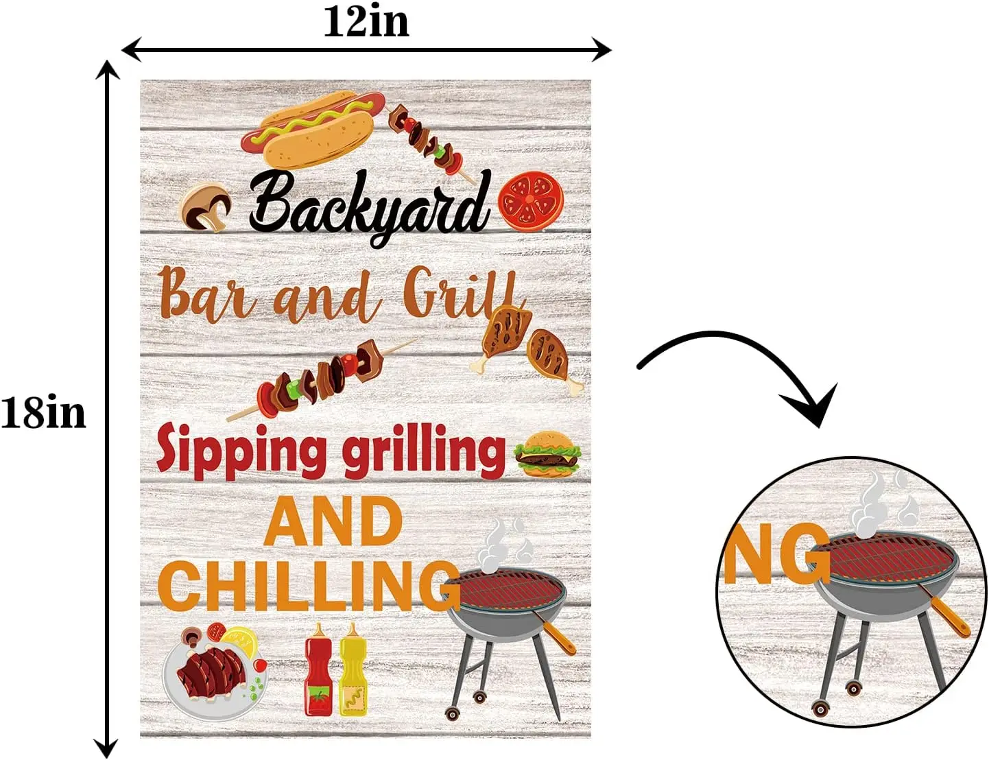 Backyard Garden Flag-BBQ Time Summer Garden Flag-Summer Garden Flag Grilling Barbeque Burgers-Friends Family Activity Gathering