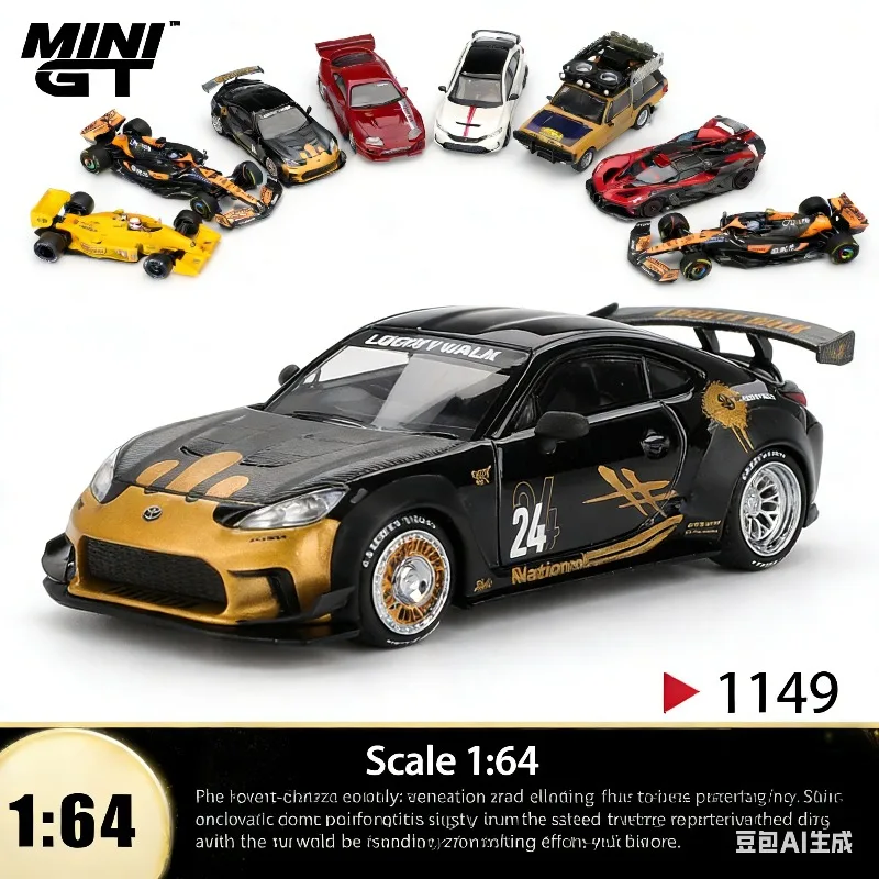 

MINI GT 1:64 Toyota GR86 LB Nation Scale Model of an Alloy Car, Boys' Holiday Gift Toy Collection Decoration Item.
