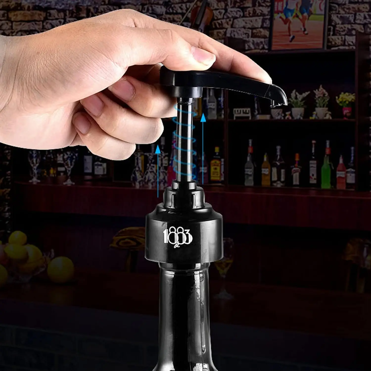 1 unidad de dispensador de bomba de jarabe, dispensador de líquido negro para jarabe Monin, bomba dispensadora de botella de jugo de 10Ml