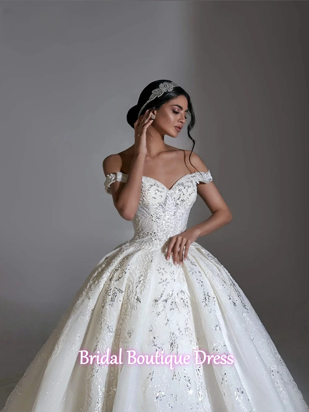Gaun Pengantin Model Ball Gown Cantik yang Dapat Disesuaikan untuk Wanita, dengan Aplikasi Payet, Tali di Belakang, Gaya Peri, Gaun Pengantin Mewah, Vestidos De