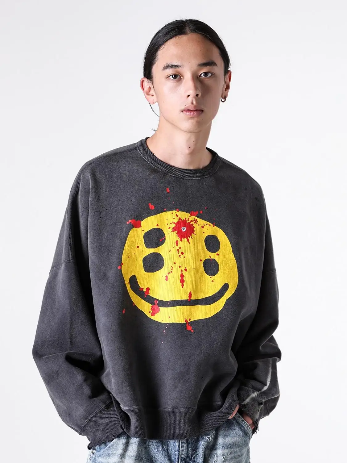 

Худи оверсайз Saint Mxxxxxx X CPFM SMILE CPCREW для молодежи, модный свитшот с принтом на весну, осень, зиму