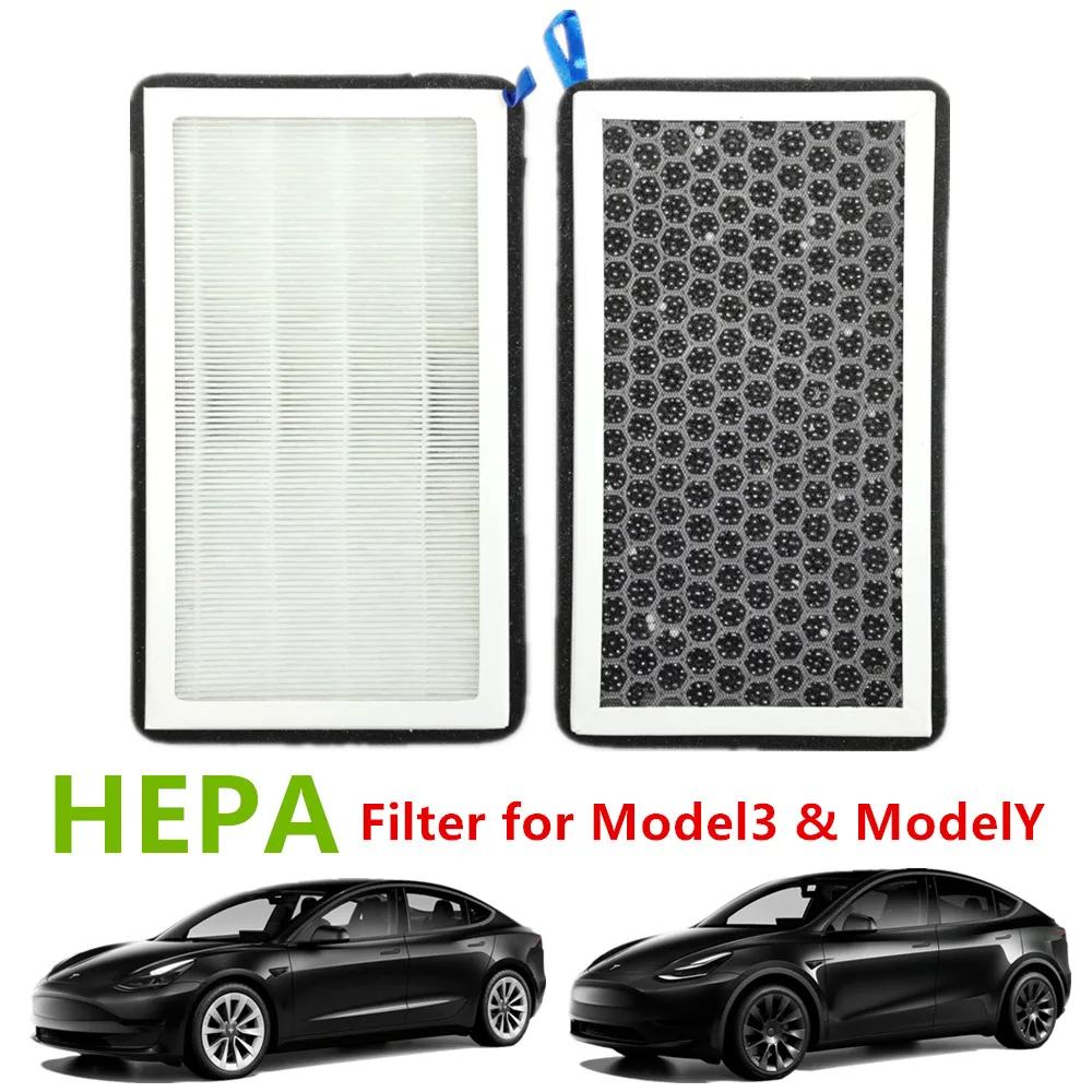 

One Pair Activated Carbon Filters for Tesla Model3 ModelY HEPA Filter Cabin Filters AC Filters for Model 3 Tesla Model Y