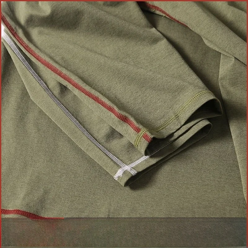 

Line Qui Dry Contrast Color Blo Long Sve T-irt for Men Summer New Sle Simple Faionable round Ne Top