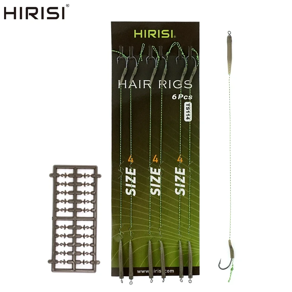 Hirisi 6 قطعة صيد سمك الشبوط جاهز هوك ربط تعادل الحفارات محطة معالجة الكارب الصيد اكسسوارات TS114