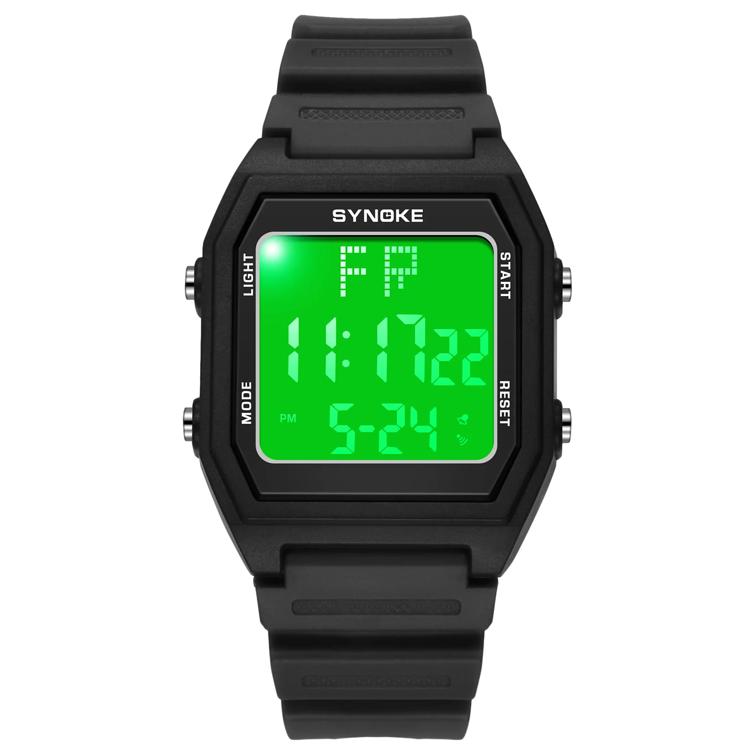 Relógio esportivo masculino, display digital, mostrador quadrado, pulseira TPU elegante, ideal para estudantes