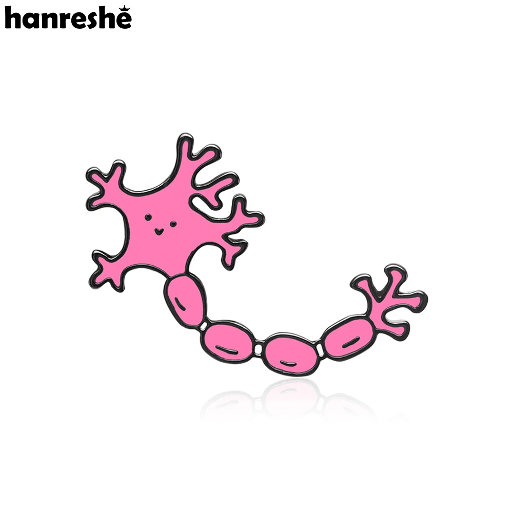 Hanrelhe Cute Neuron Pink smalto spilla spille neurologia risvolto zaino Badge gioielli per Doctor Nurse Gift Collection