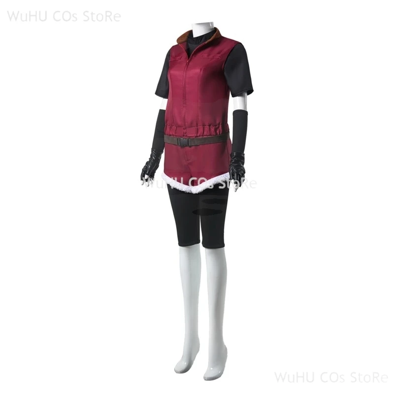 Customized Resident 2 Re2 1988 Claire Cosplay Evil Redfield Costume Wig Red Uniforms Shorts Halloween Carnival Party Clothing
