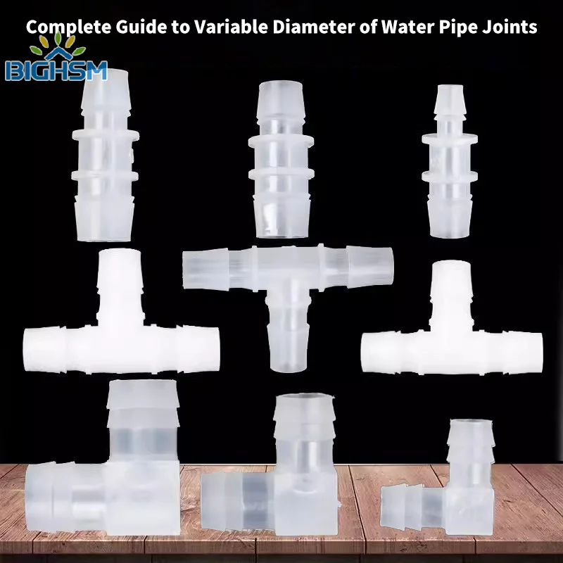 Conectores de codo para pecera, accesorios para acuario, juntas, convertidor de tres vías, cabezal de tubo, reductor recto, adaptador de tubo suave, 8/12/16/mm