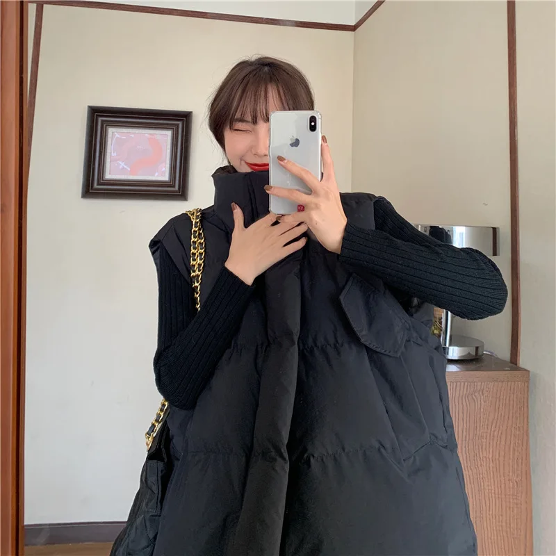 Down Cotton Jacket Women 2025 Female Autumn Winter Vest Loose Cotton Waistcoat Sleeveless Outerwear women's Cotton Coat Clothing