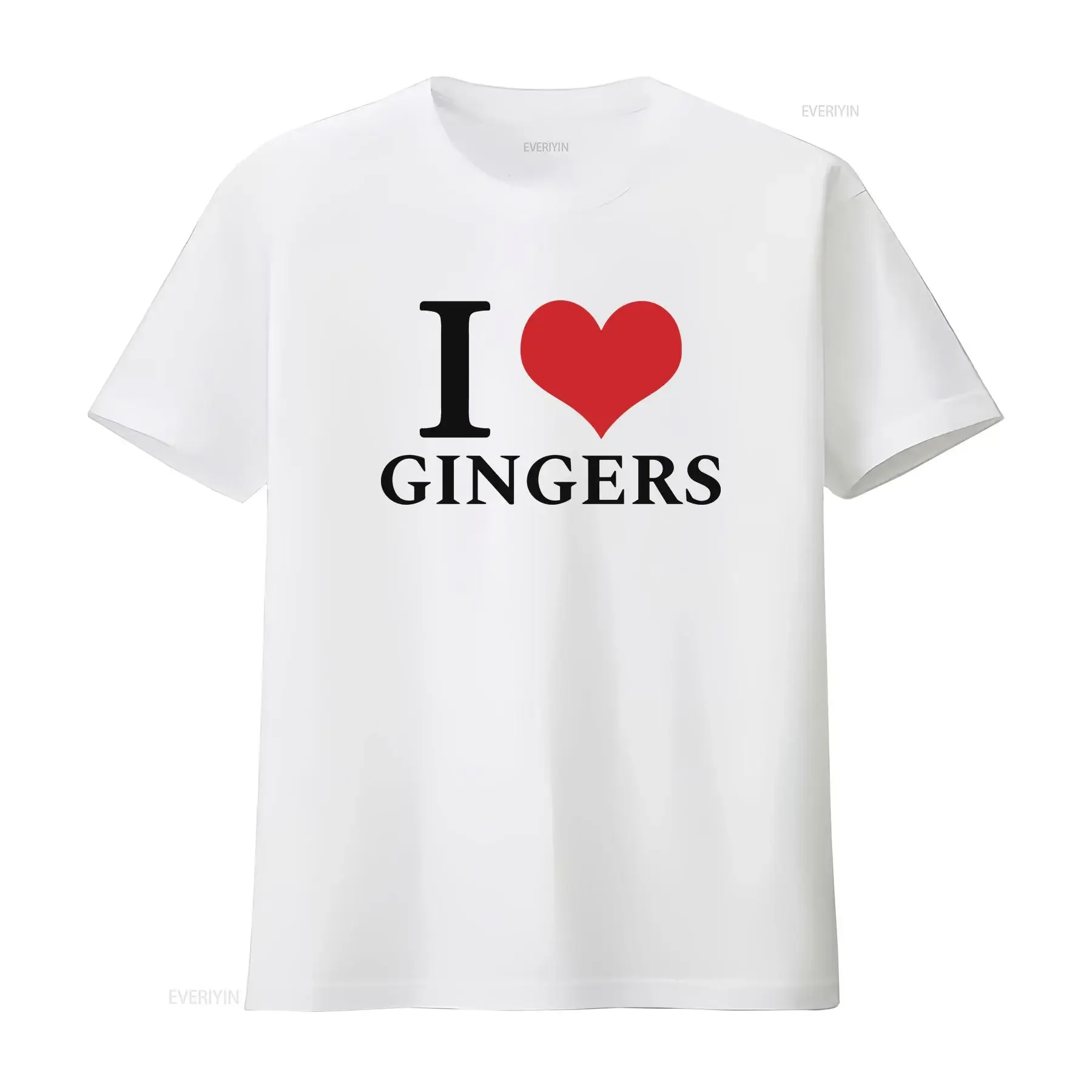 I Heart Gingers tee vintage Washed Comfortable homme Stylish Breathable Stretched Top For Everyday Wear Unisex Versatile