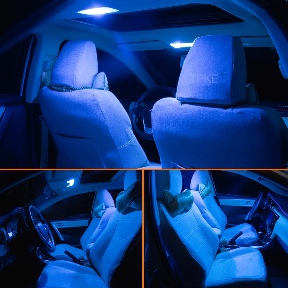 10 قطعة Canbus LED الداخلية خريطة قبة جذع القراءة ضوء عدة لتويوتا كورولا 2002- 2005 2006 2007 2008 لوحة رقم السيارة لمبات