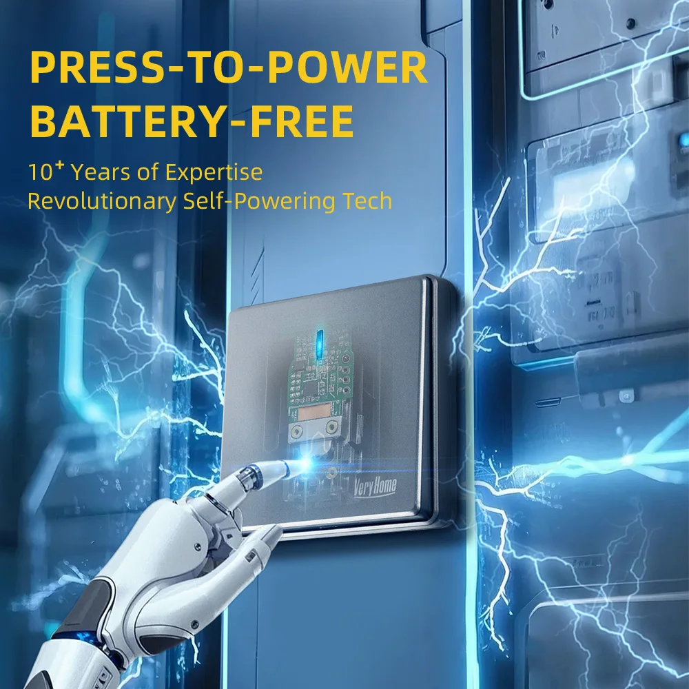 VeryHome | Self-Generating Button Wireless Doorbell Transmitter Accessories Waterproof Self-Powered ZOGIN